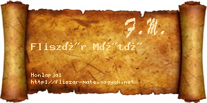 Fliszár Máté névjegykártya