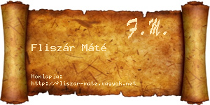 Fliszár Máté névjegykártya